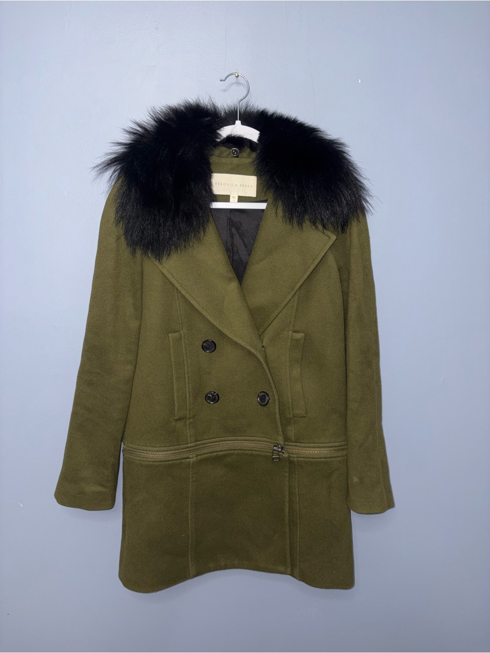 Veronica Beard | Green Fur Jacket | Size 4